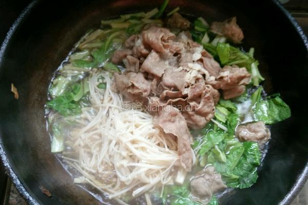 金针菇肥牛小白菜汤的做法图解6