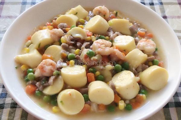 虾仁什锦炖日本豆腐的做法图解16