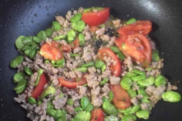 肉沫蚕豆鲜香蝴蝶面的做法图解6