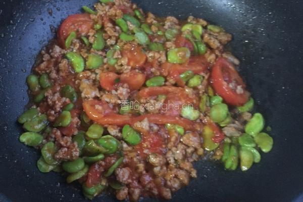 肉沫蚕豆鲜香蝴蝶面的做法图解8