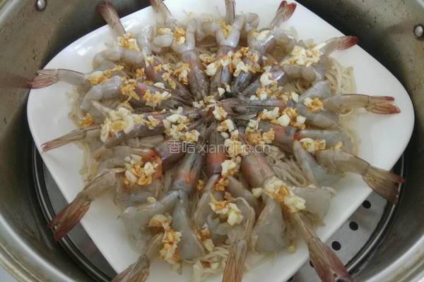 金针菇蒜蓉开背虾的做法图解12