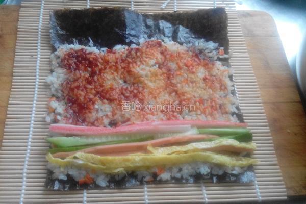 两个口味的紫菜包饭的做法图解4