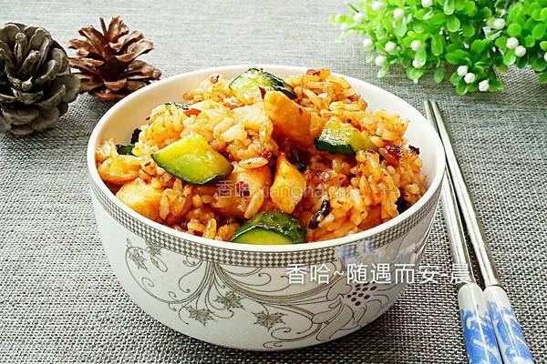 老干妈鸡丁炒饭的做法图解9