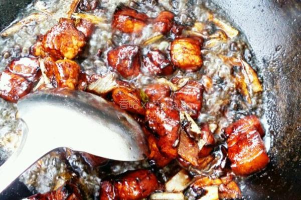 红烧肉炖豆角茄子的做法图解4