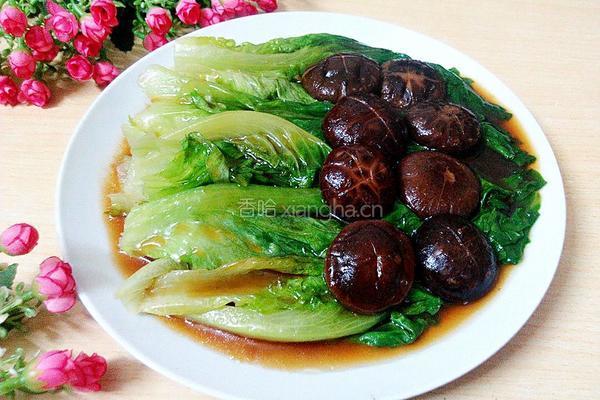 蚝油香菇扒生菜的做法图解7
