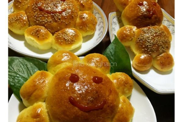 花朵与兔子豆沙面包的做法图解9