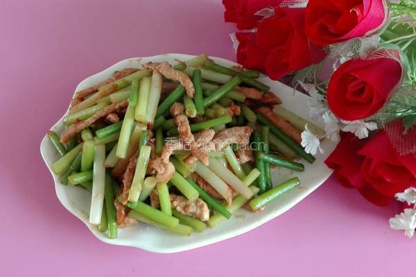 肉丝炒蒜苔