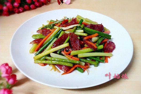 蒜苔炒腊肠的做法图解7