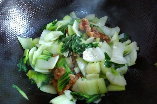 油渣炒青菜的做法图解5