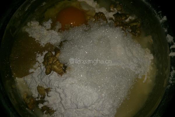 可可甘纳许豆花生核磅蛋糕的做法图解1