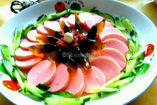 香肠拼皮蛋的做法图解4