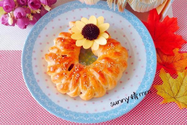 蜜豆花环面包