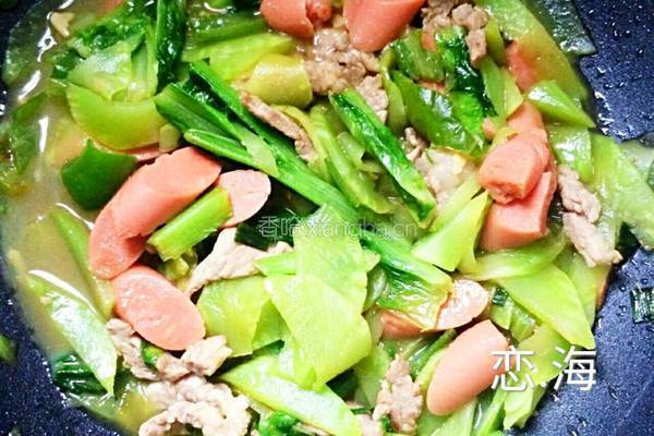 莴苣火腿炒肉的做法图解5