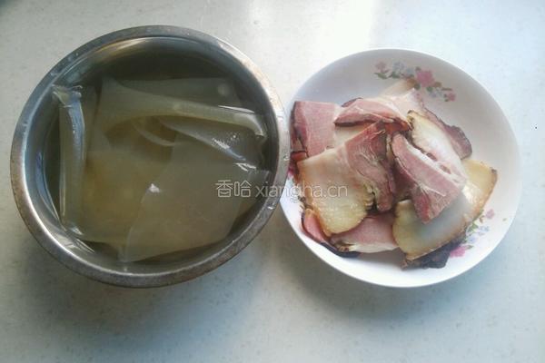 苕皮炒腊肉的做法图解3