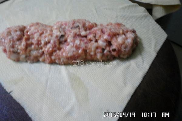 香菇肉沫豆皮卷的做法图解4
