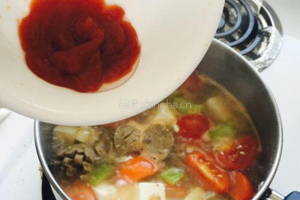 番茄豆腐牛肉的做法图解6