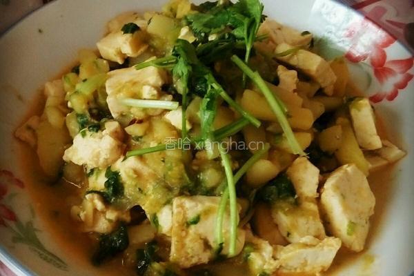 小白菜烩豆腐的做法图解3