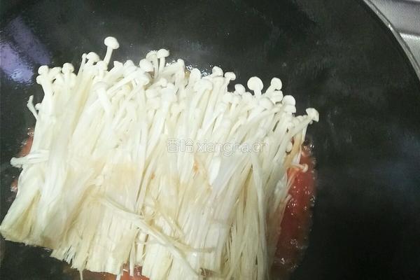 茄汁金针汤的做法图解4
