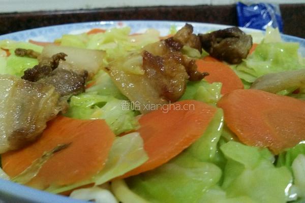 胡萝卜包菜炒肉的做法图解8
