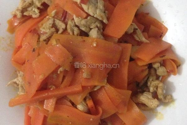 胡萝卜炒肉的做法图解4