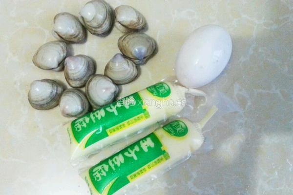蛤蜊蒸蛋（日本豆腐）的做法图解1