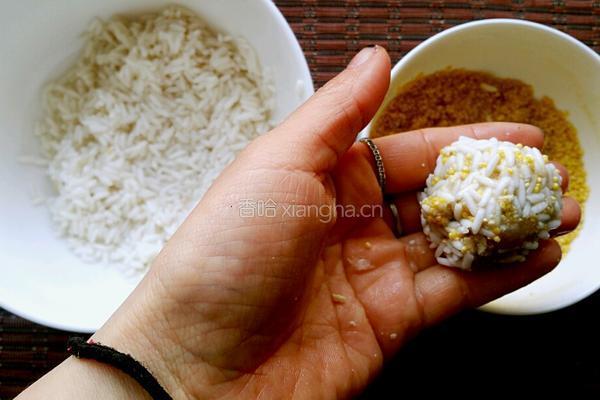 金银珍珠丸子的做法图解4