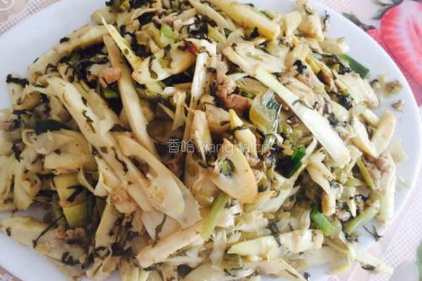 咸菜炒鲜笋的做法图解6