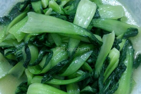 炒小白菜的做法图解4