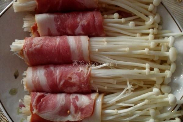 培根金針菇卷的做法图解5