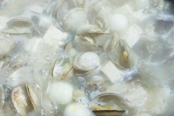 蛤蜊鹌鹑蛋豆腐羹的做法图解10