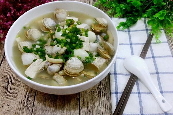 蛤蜊鹌鹑蛋豆腐羹的做法图解12