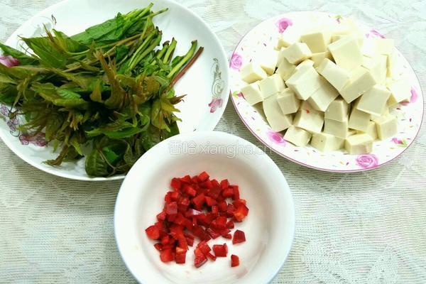 香椿拌豆腐的做法图解1
