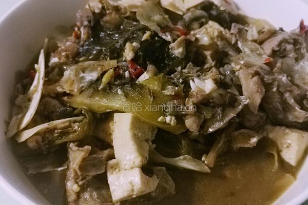 酸菜鱼头豆腐的做法图解4