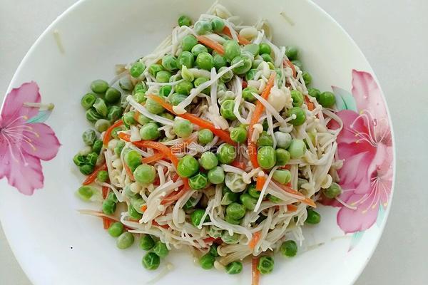 蒜香青豆拌金针菇的做法图解9