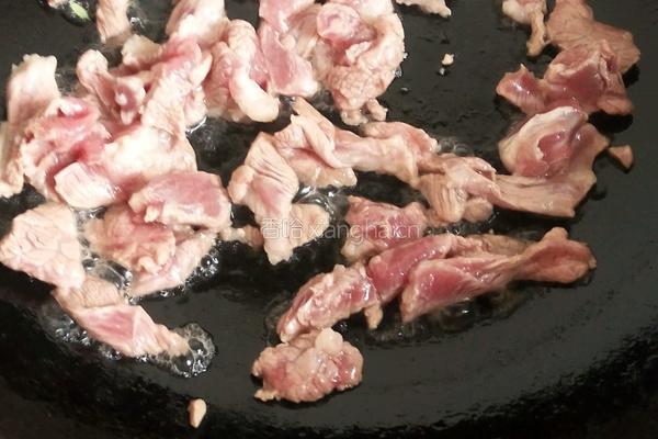 扁豆炒肉片的做法图解3