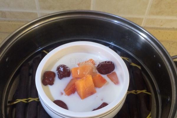 木瓜牛奶红枣甜品的做法图解5