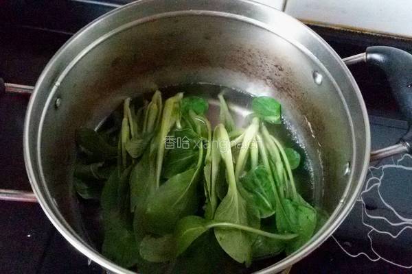 香菇肉末烧油菜的做法图解1