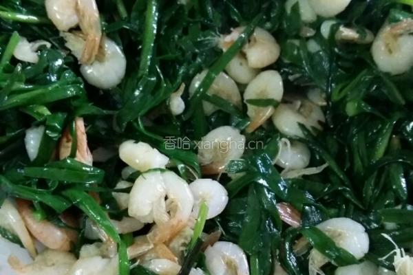 韭菜炒白米虾的做法图解7
