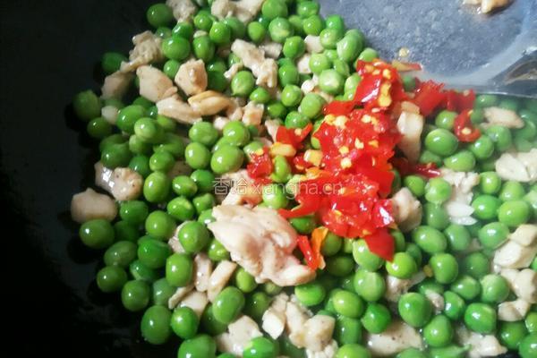 豌豆炒鸡肉的做法图解8