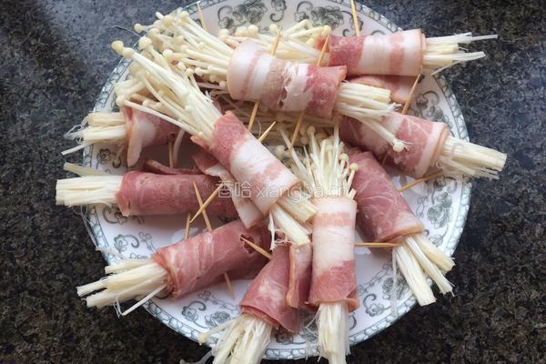 培根肉金针菇卷的做法图解5