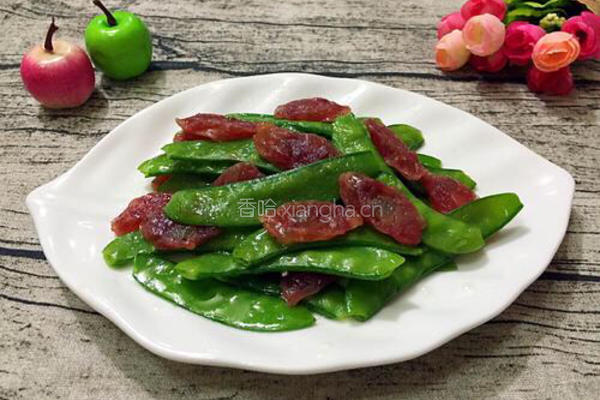 腊肠炒荷兰豆的做法图解8