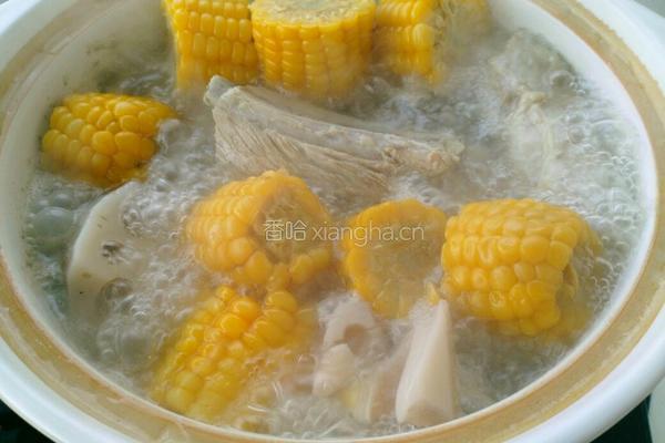 莲藕玉米排骨汤的做法图解10