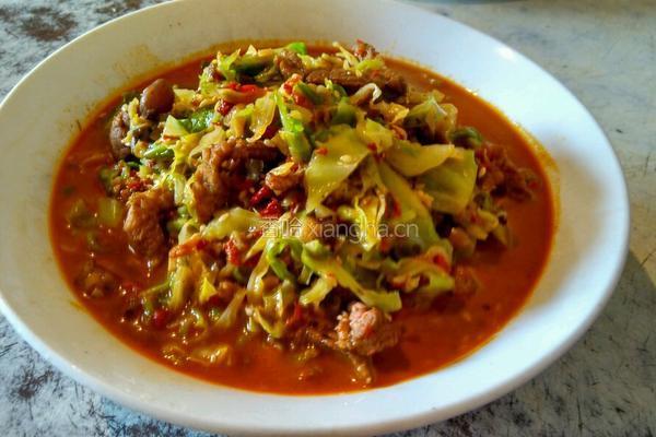 莲花白炒肉的做法图解5