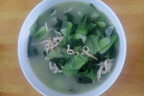 懒人版青菜豆皮汤的做法图解6