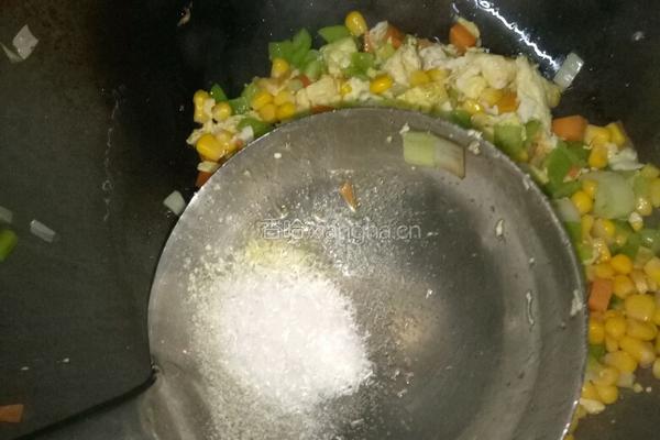 玉米鸡蛋炒饭的做法图解9