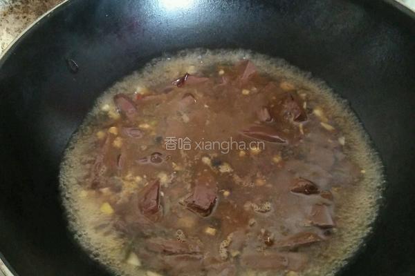 青菜红烧毛血旺的做法图解5