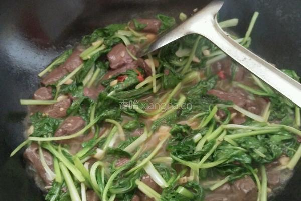 青菜红烧毛血旺的做法图解6