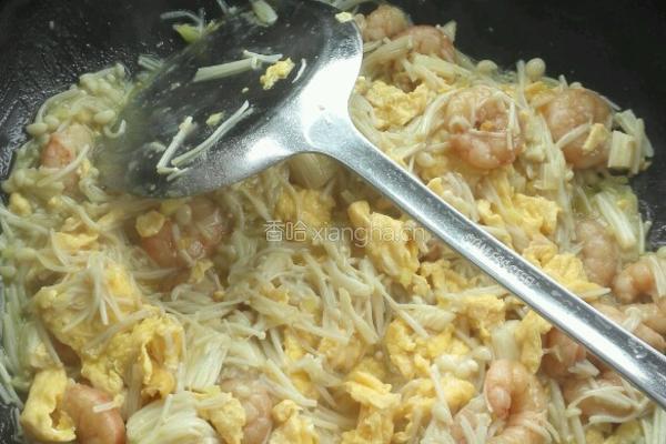 鲜之味（虾仁金针笨鸡蛋）的做法图解6