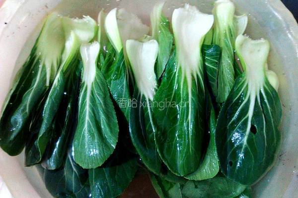 肉沫炒油菜的做法图解1