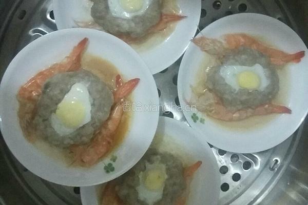 鲜虾肉饼蒸蛋的做法图解7